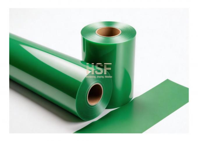 Close-up view of 50Î¼m Green CPE Base Film texture and thickness